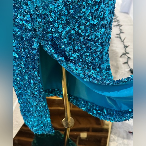 Rotate Birger Christensen Blue Sequined Midi Skirt - Picture 4 of 10